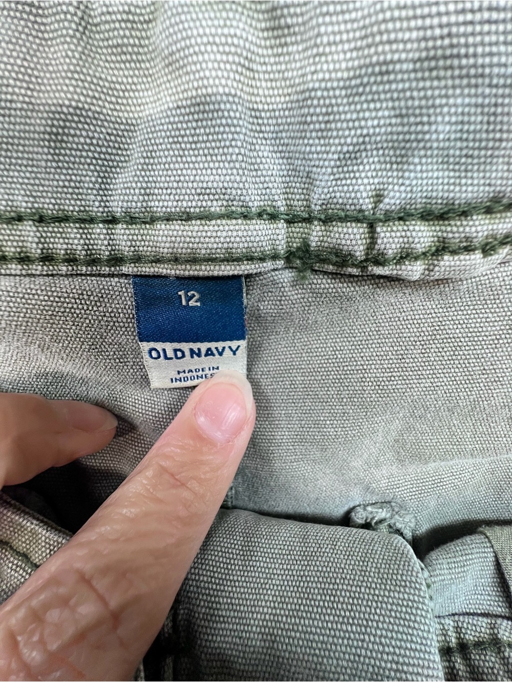 Old Navy Womens High Rise Wide Leg Pants Olive Green Size 12 Twill Chino - Picture 2 of 8